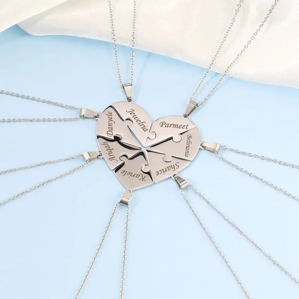 Collier puzzle famille personnalisé