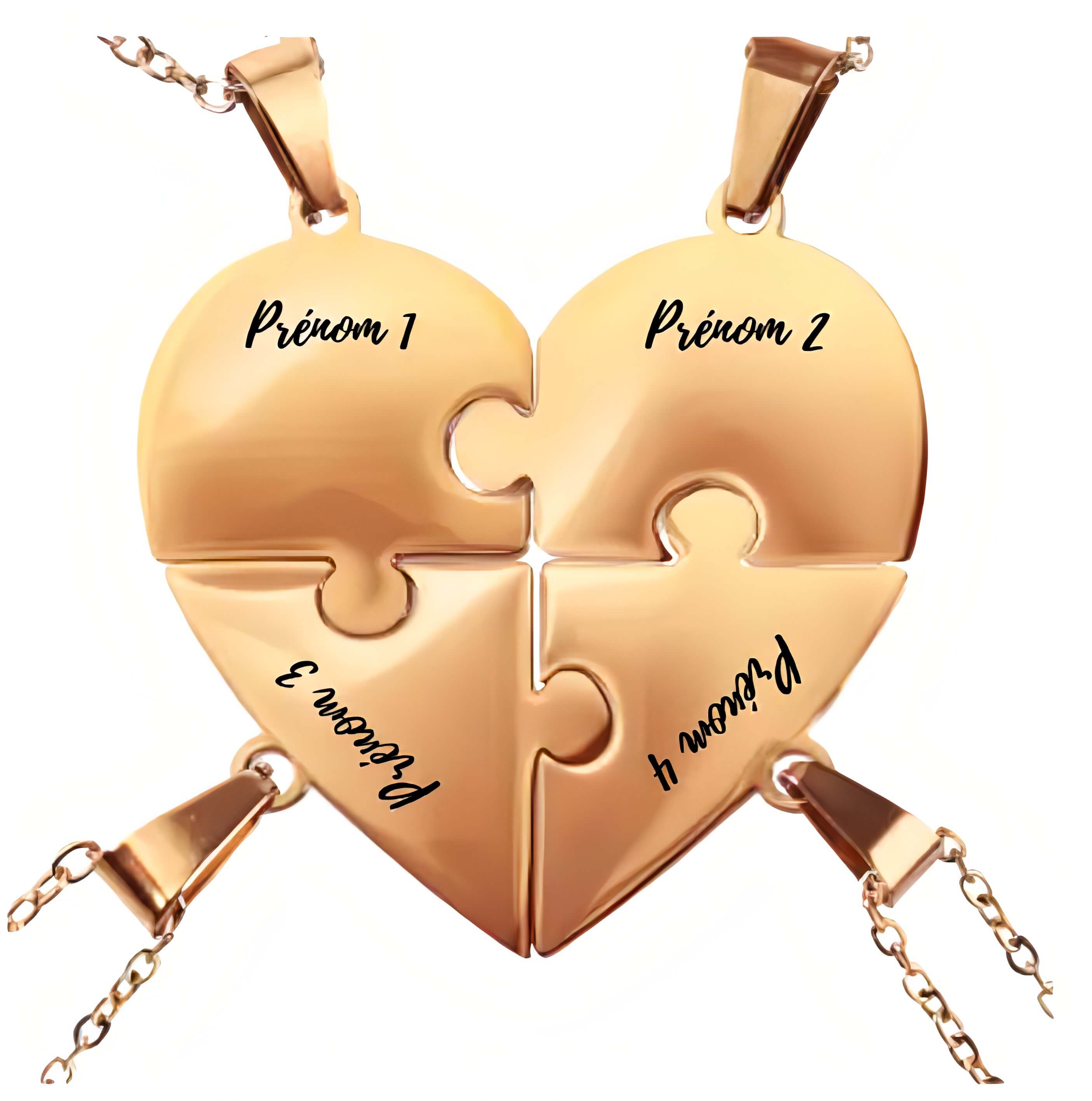 Collier puzzle famille personnalisé