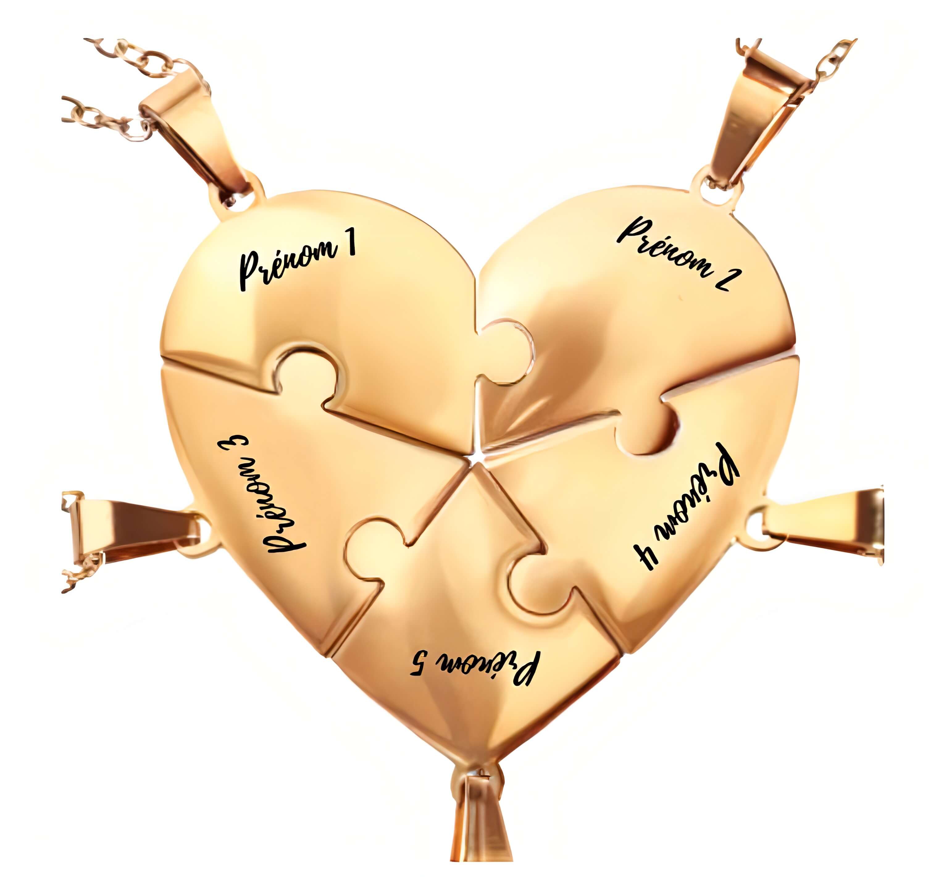 Collier puzzle famille personnalisé