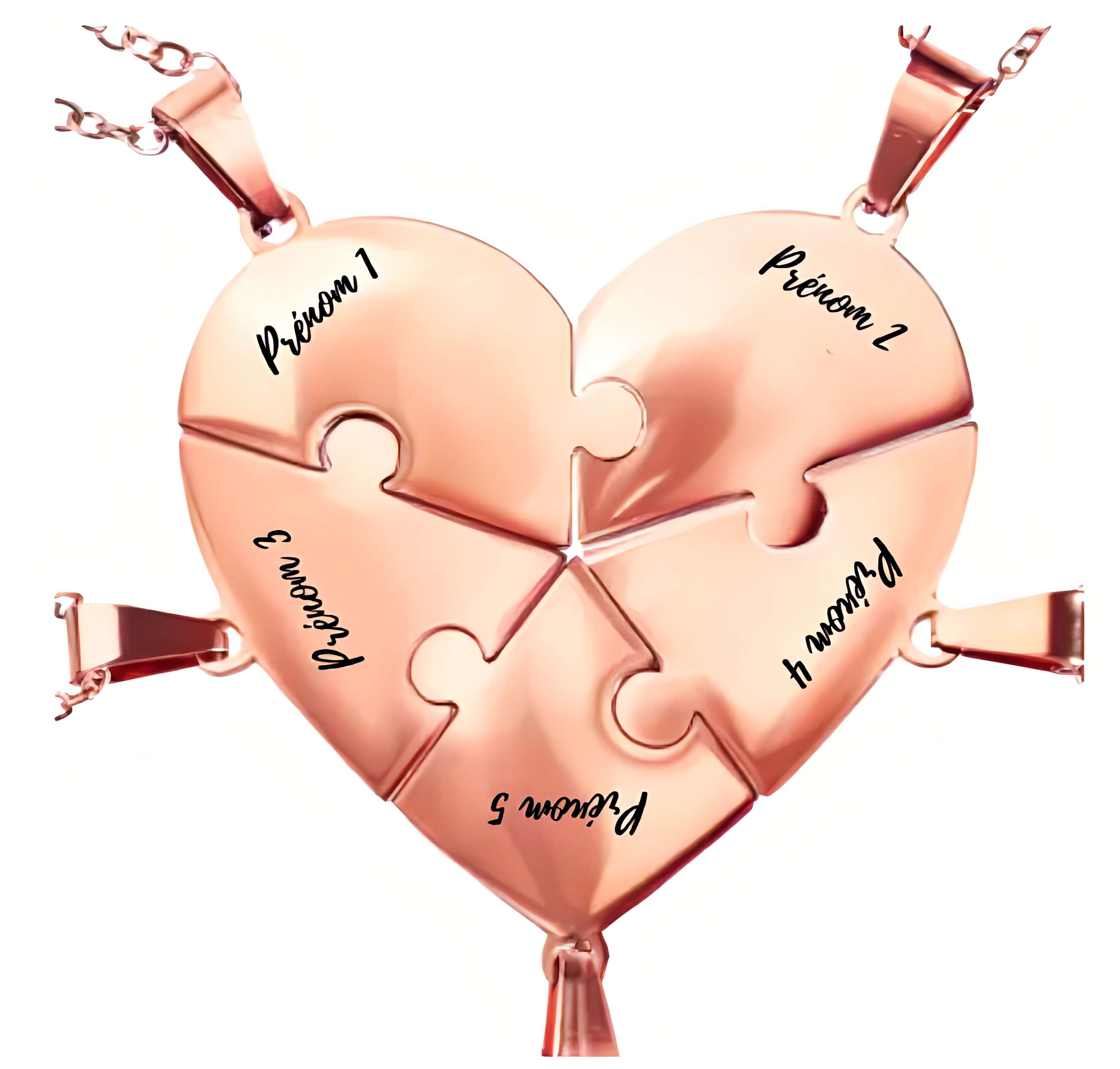 Collier puzzle famille personnalisé