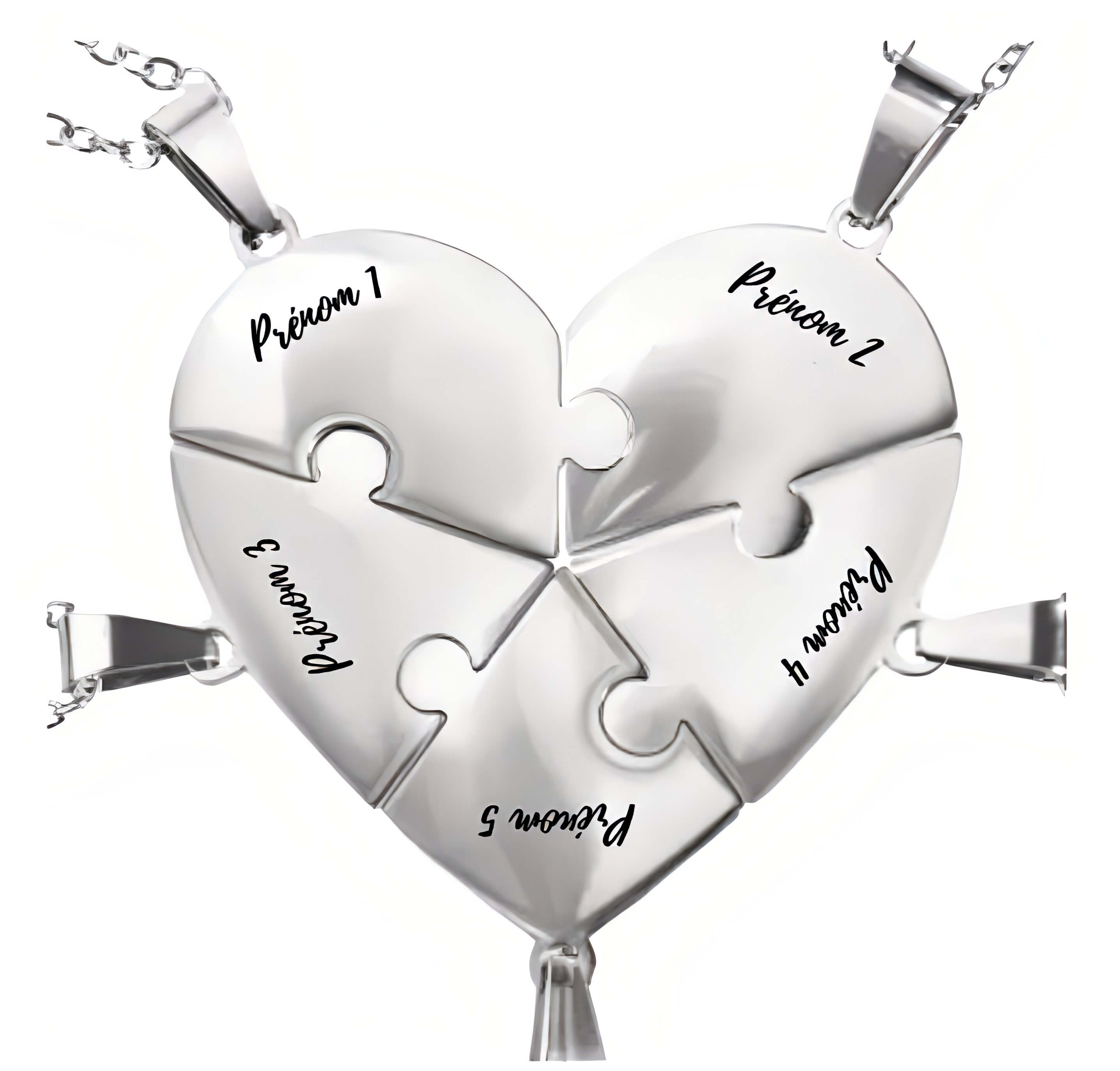 Collier puzzle famille personnalisé