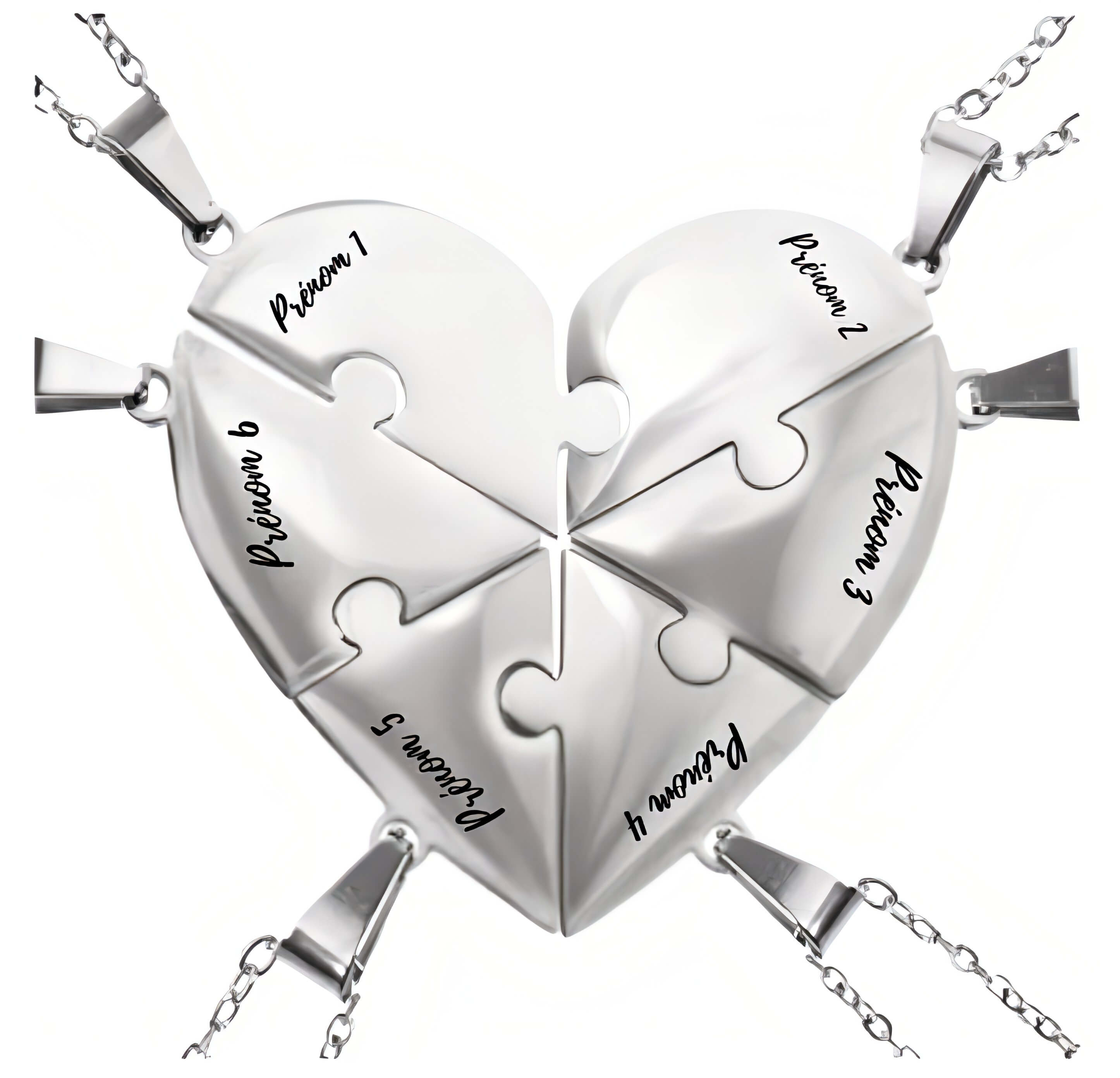 Collier puzzle famille personnalisé