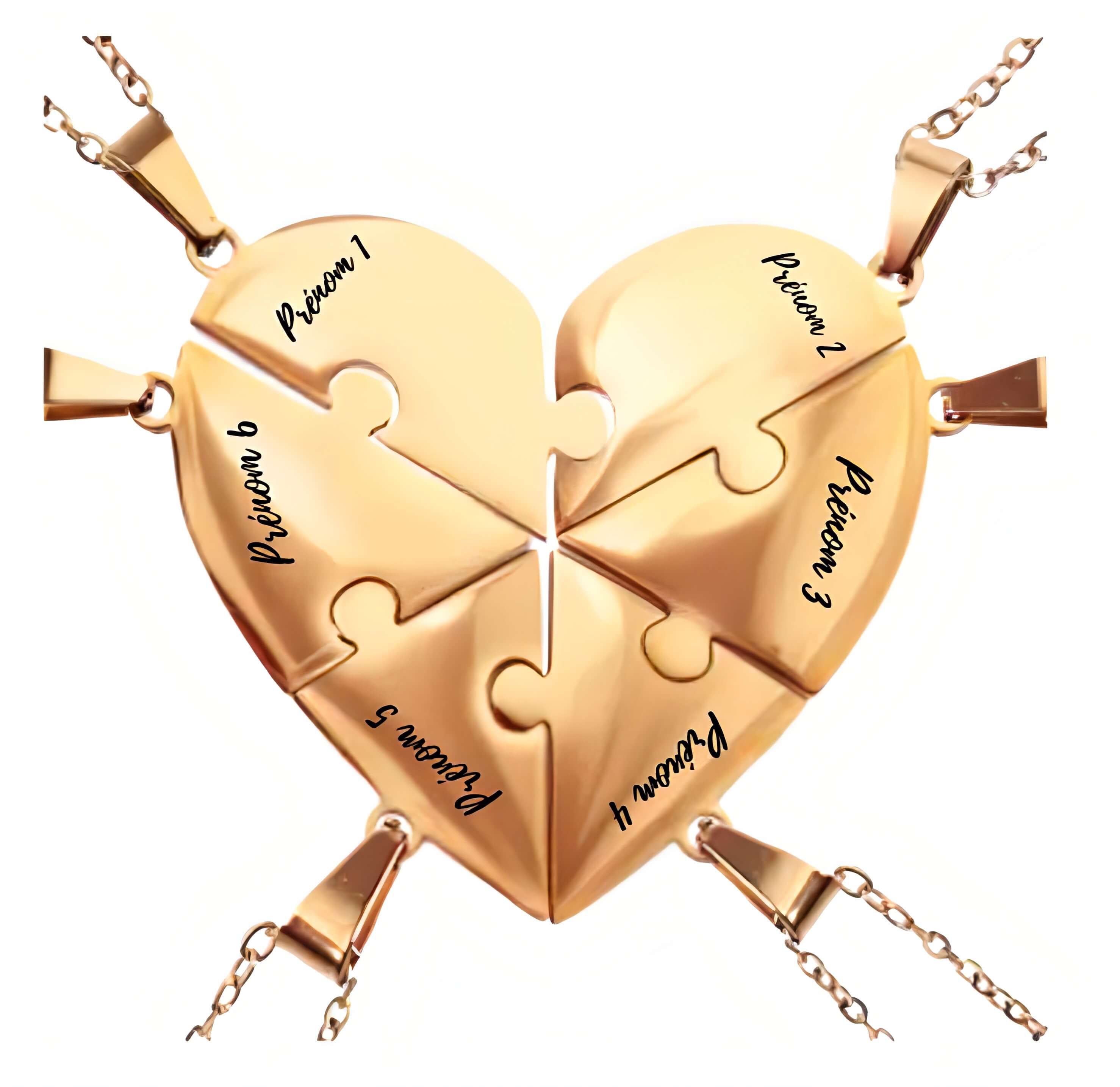 Collier puzzle famille personnalisé