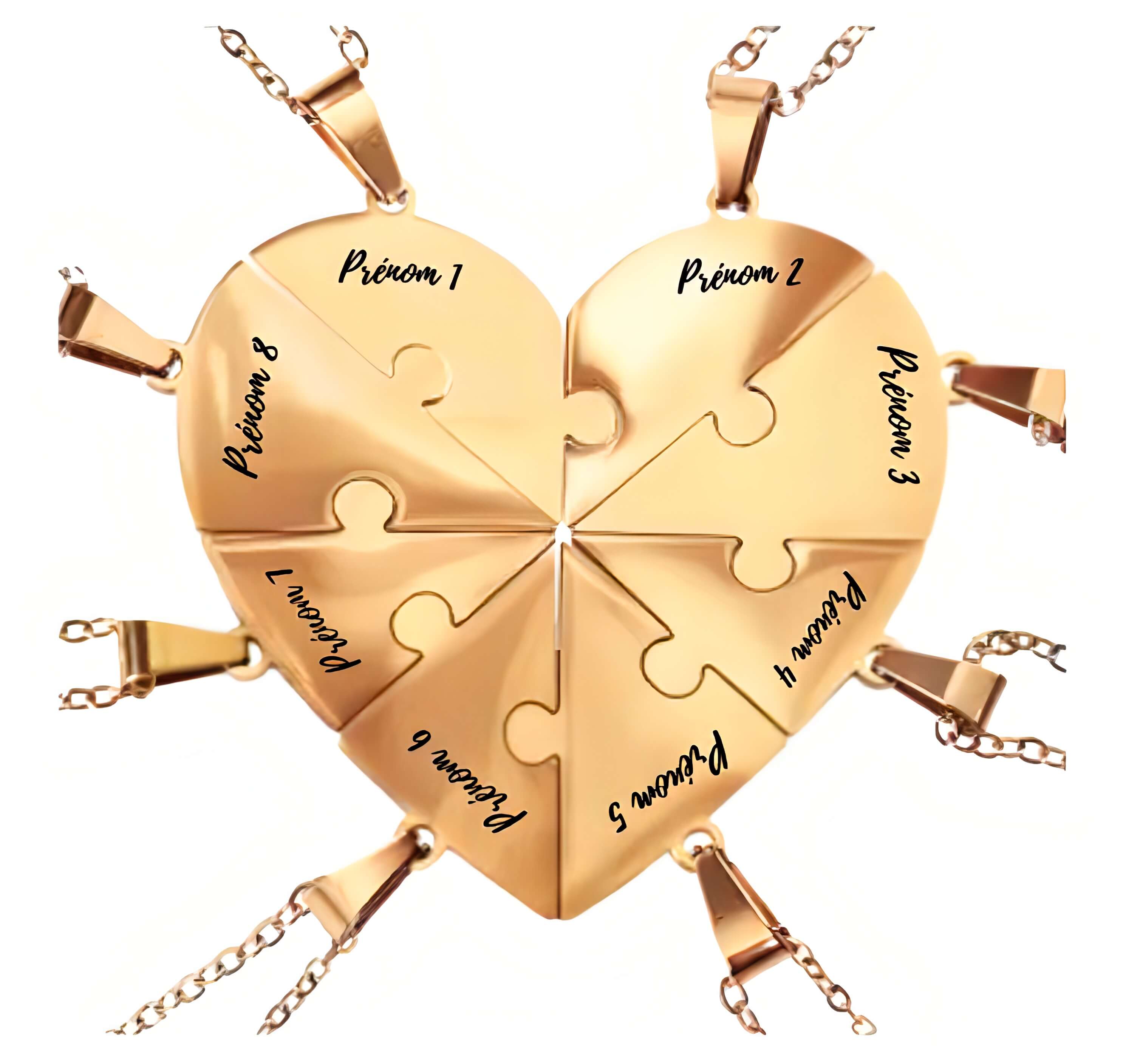 Collier puzzle famille personnalisé