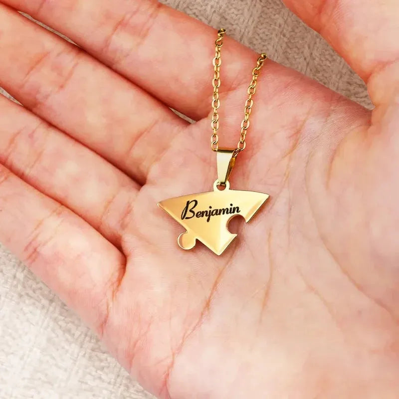 Collier puzzle famille personnalisé