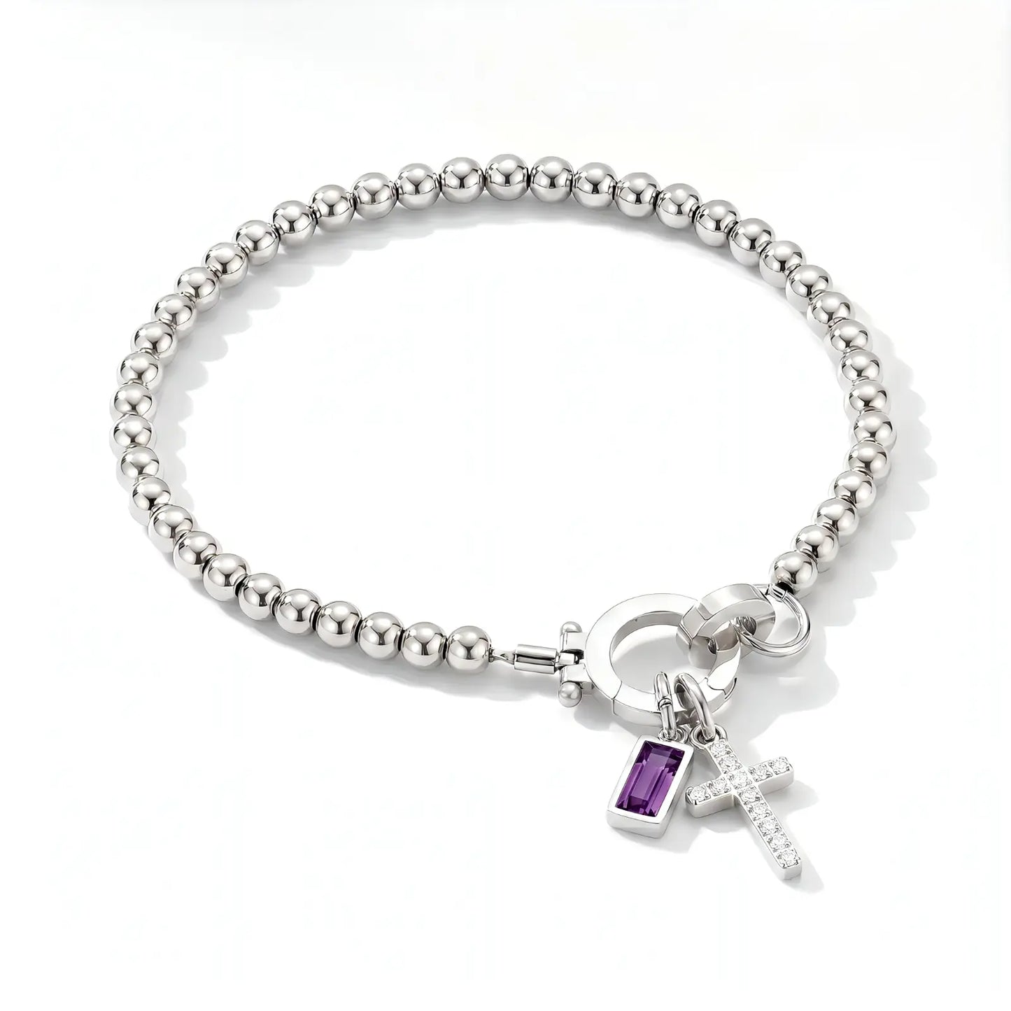 My Personalized Cross Bracelet with Birthstone