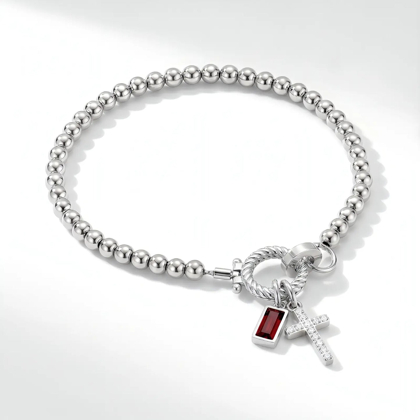 My Personalized Cross Bracelet with Birthstone