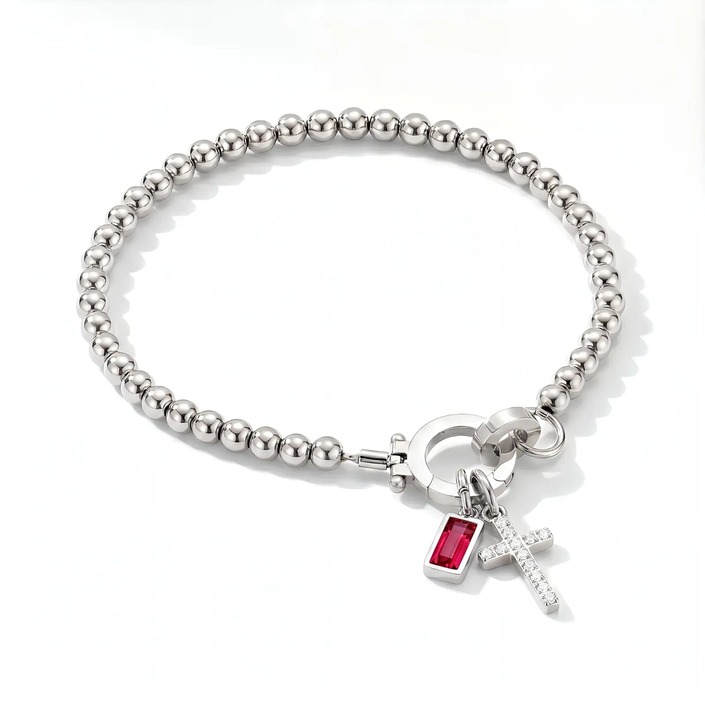 My Personalized Cross Bracelet with Birthstone