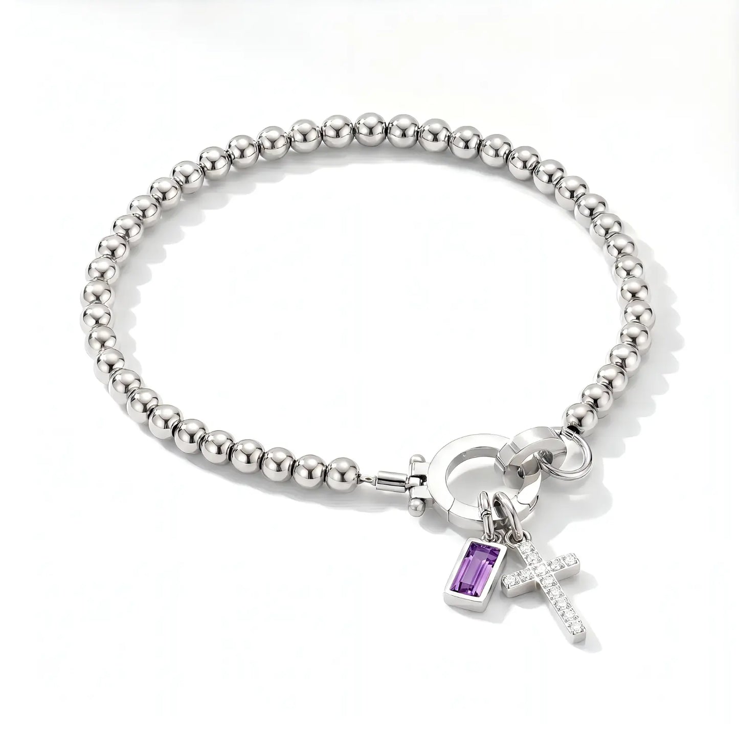 My Personalized Cross Bracelet with Birthstone