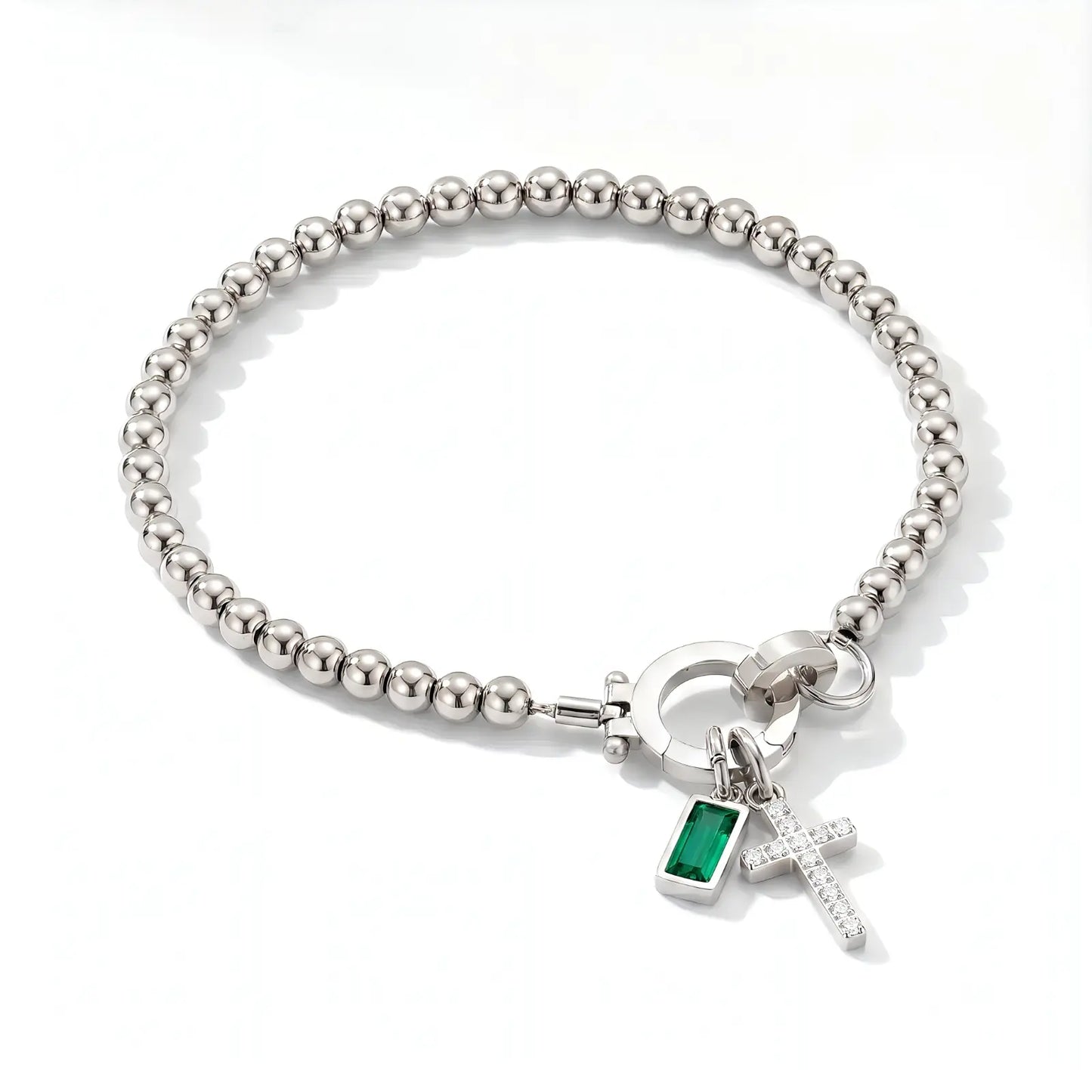 My Personalized Cross Bracelet with Birthstone