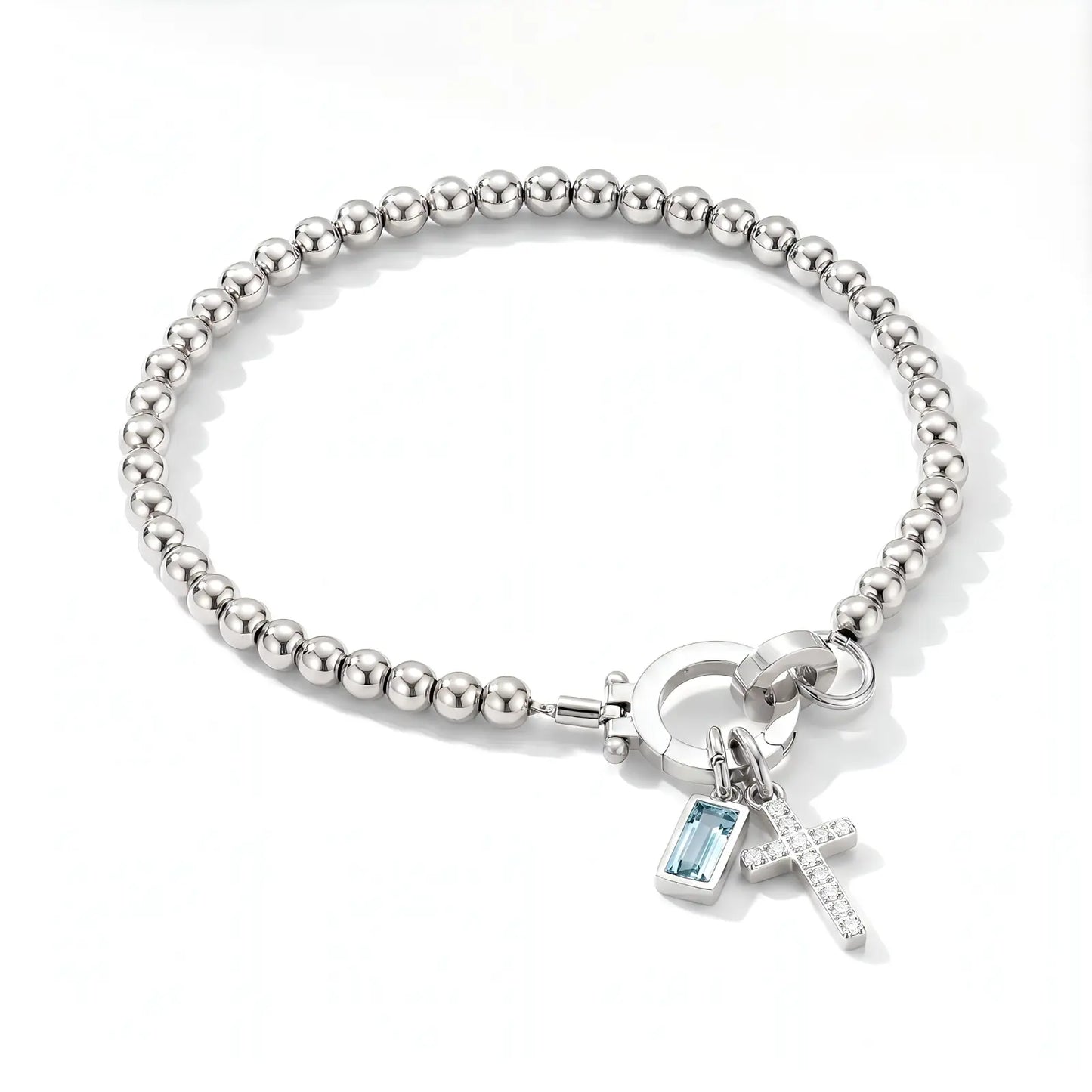 My Personalized Cross Bracelet with Birthstone