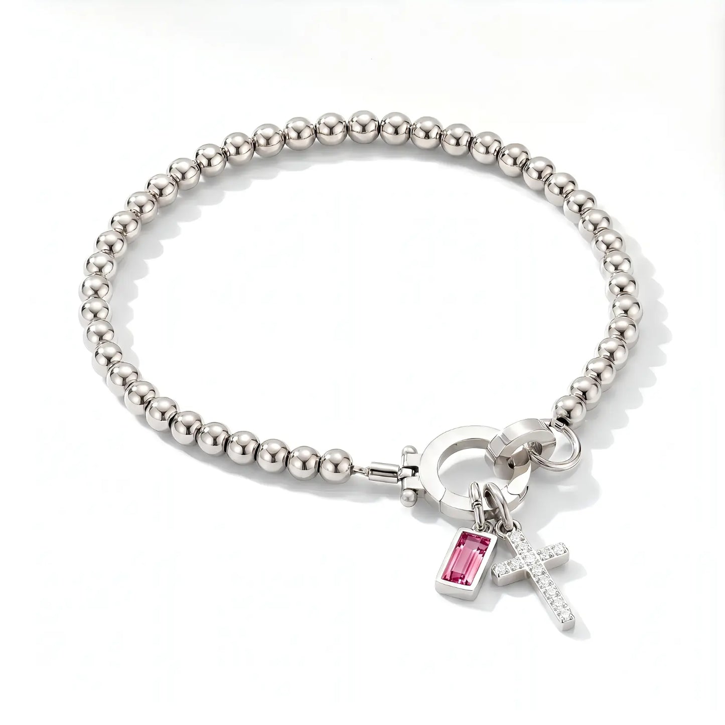 My Personalized Cross Bracelet with Birthstone