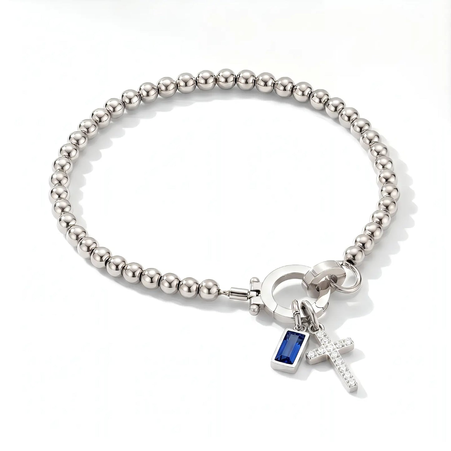 My Personalized Cross Bracelet with Birthstone