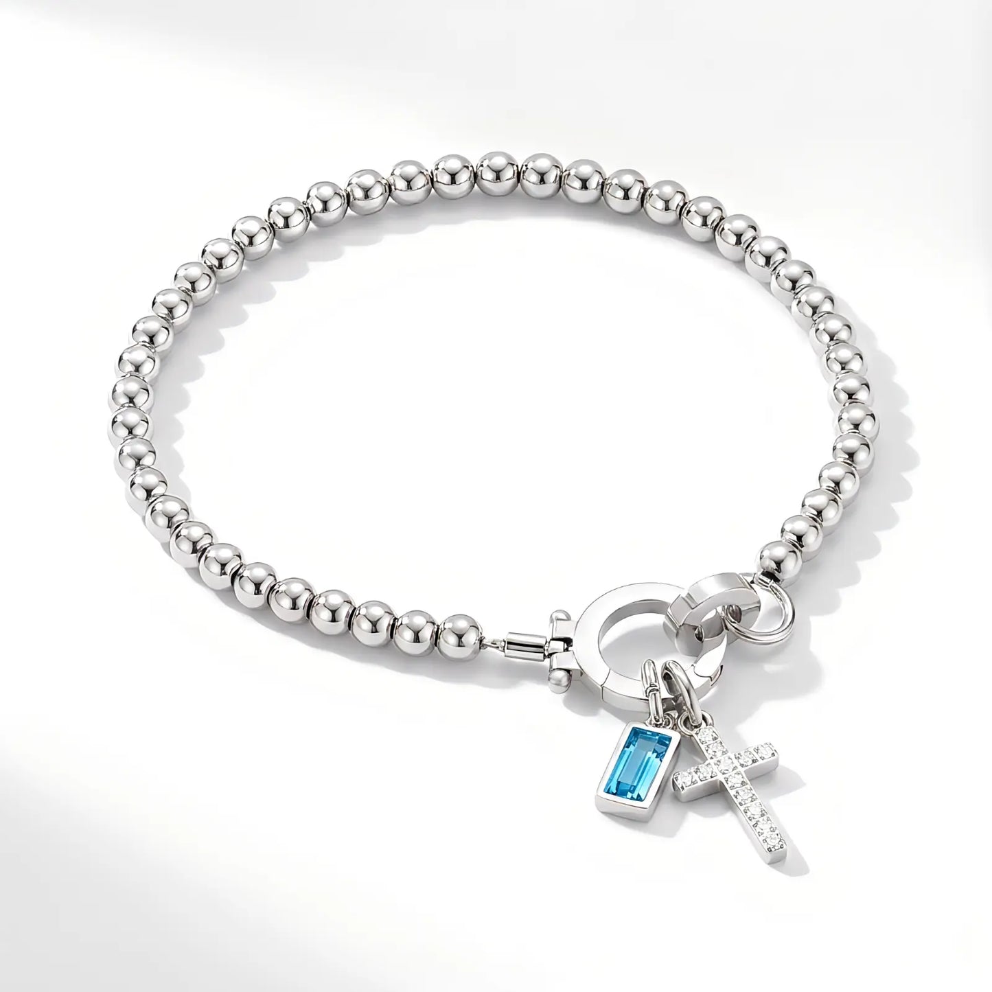 My Personalized Cross Bracelet with Birthstone