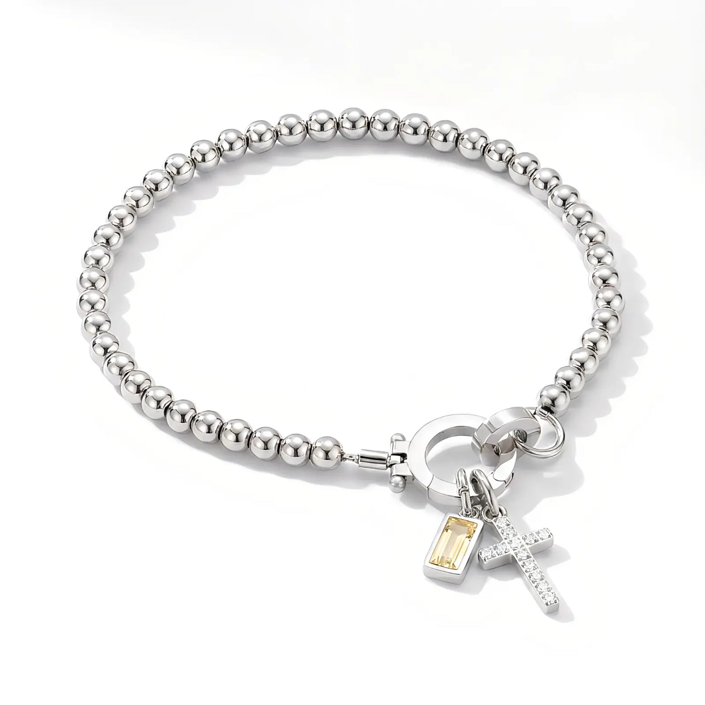 My Personalized Cross Bracelet with Birthstone
