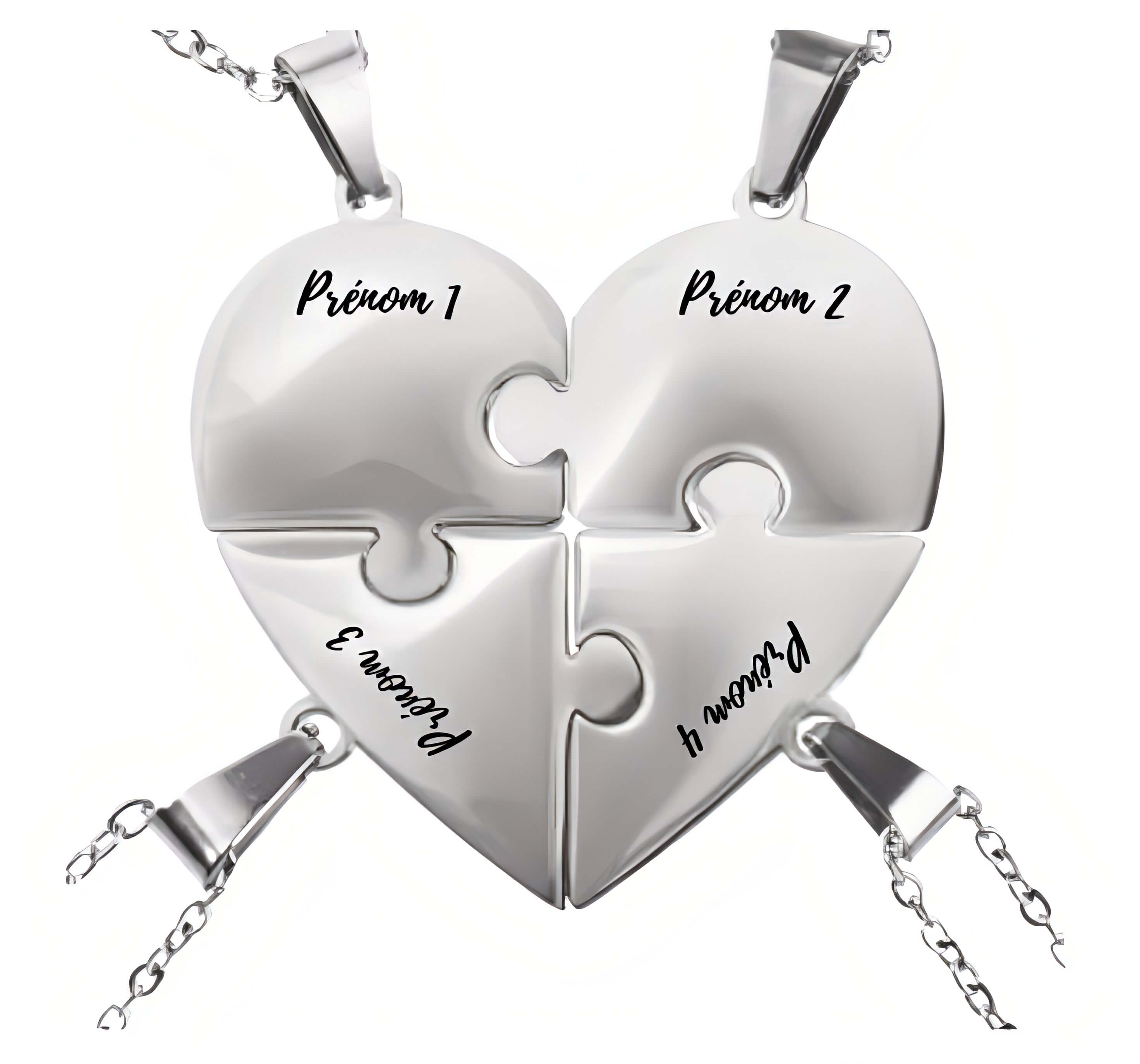 Collier puzzle famille personnalisé