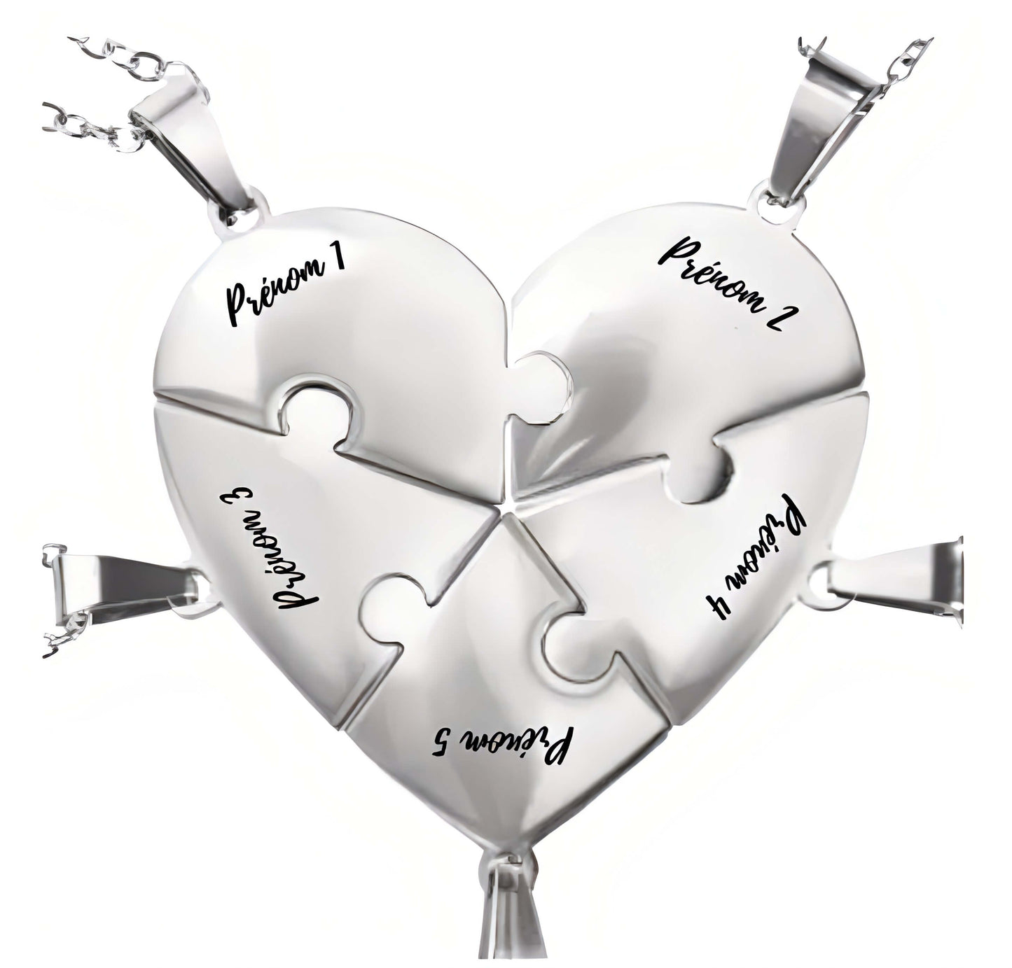 Collier puzzle famille personnalisé