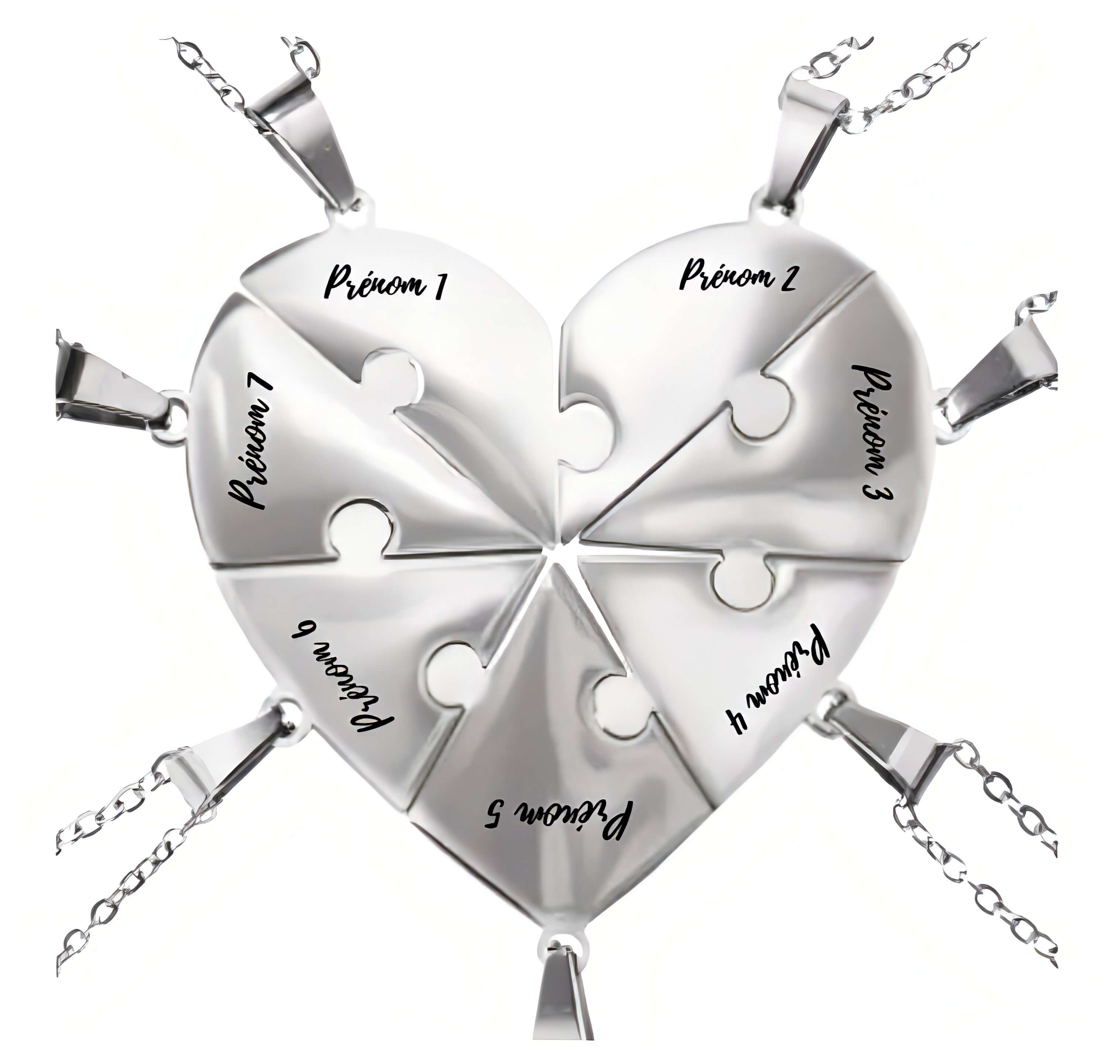 Collier puzzle famille personnalisé