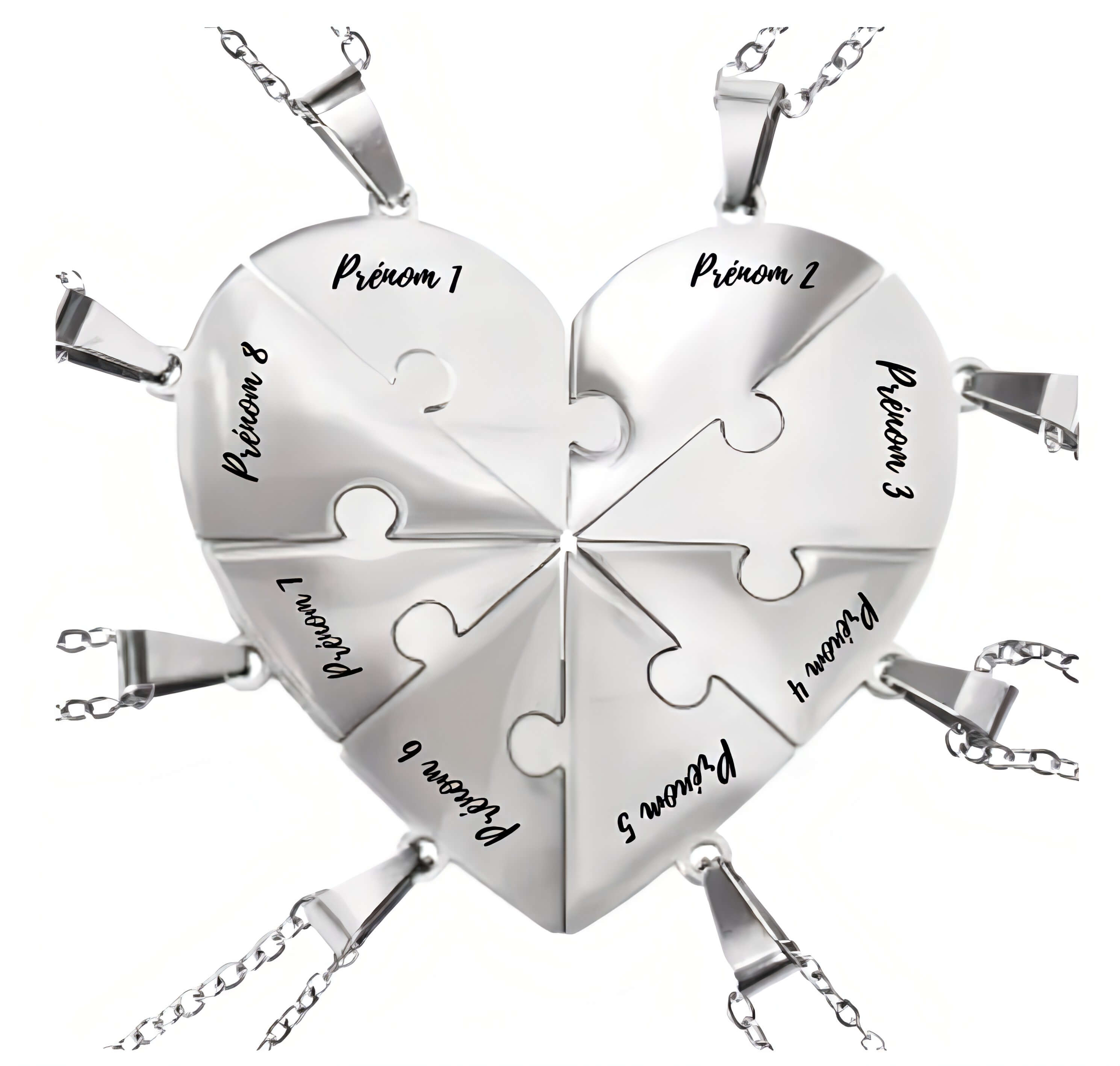 Collier puzzle famille personnalisé
