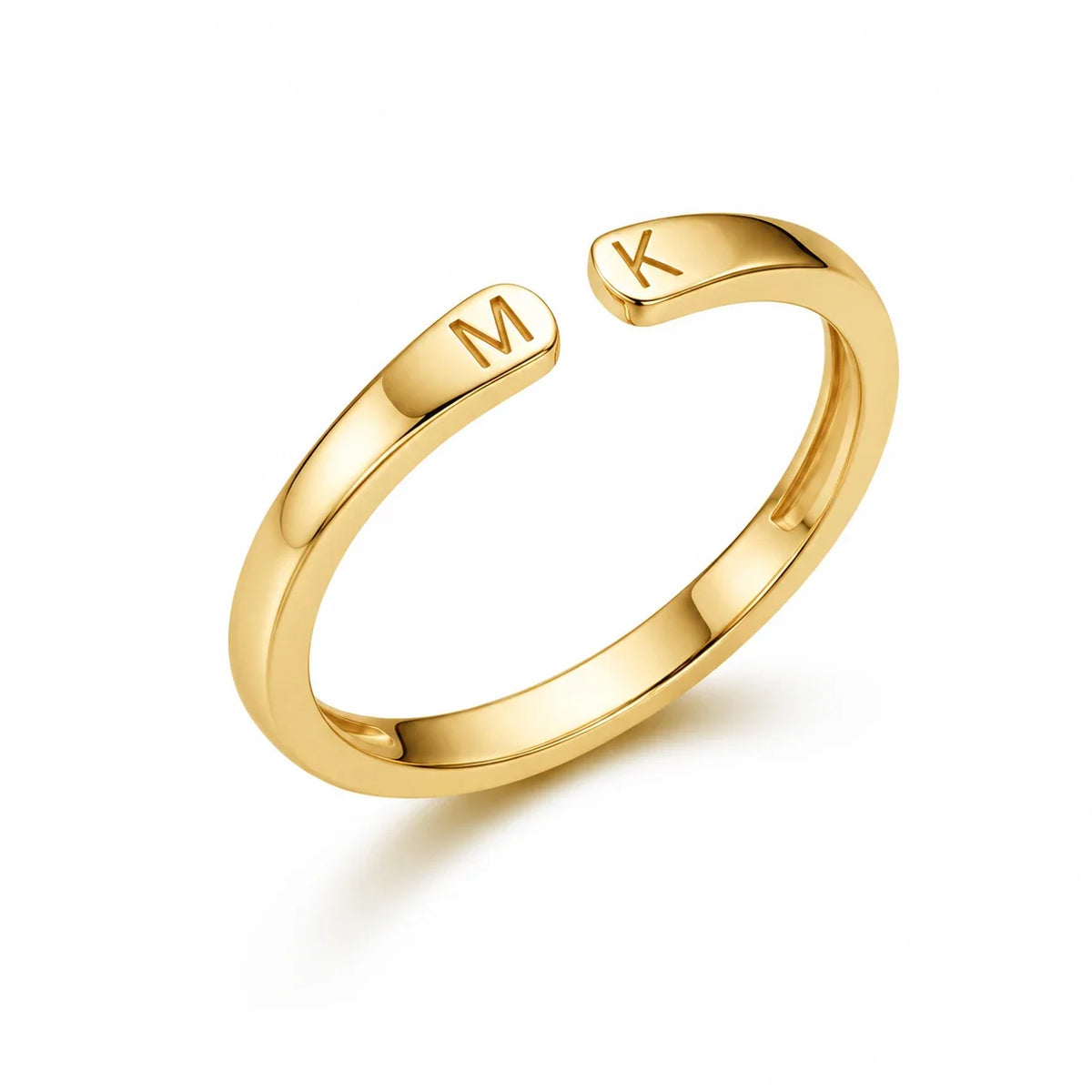 Bague deux initiales or