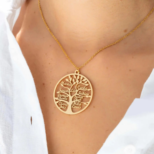 Collier Arbre De Vie Jusqu'à 13 Prénoms