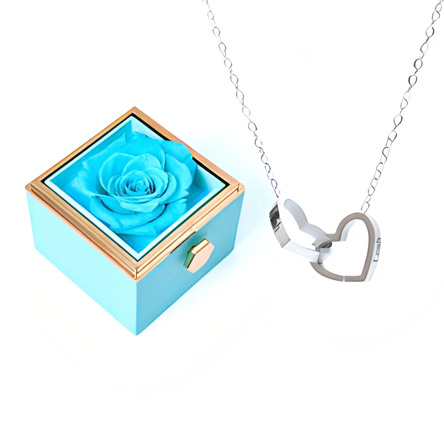 Coffret Rose Éternelle & Collier Personnalisé