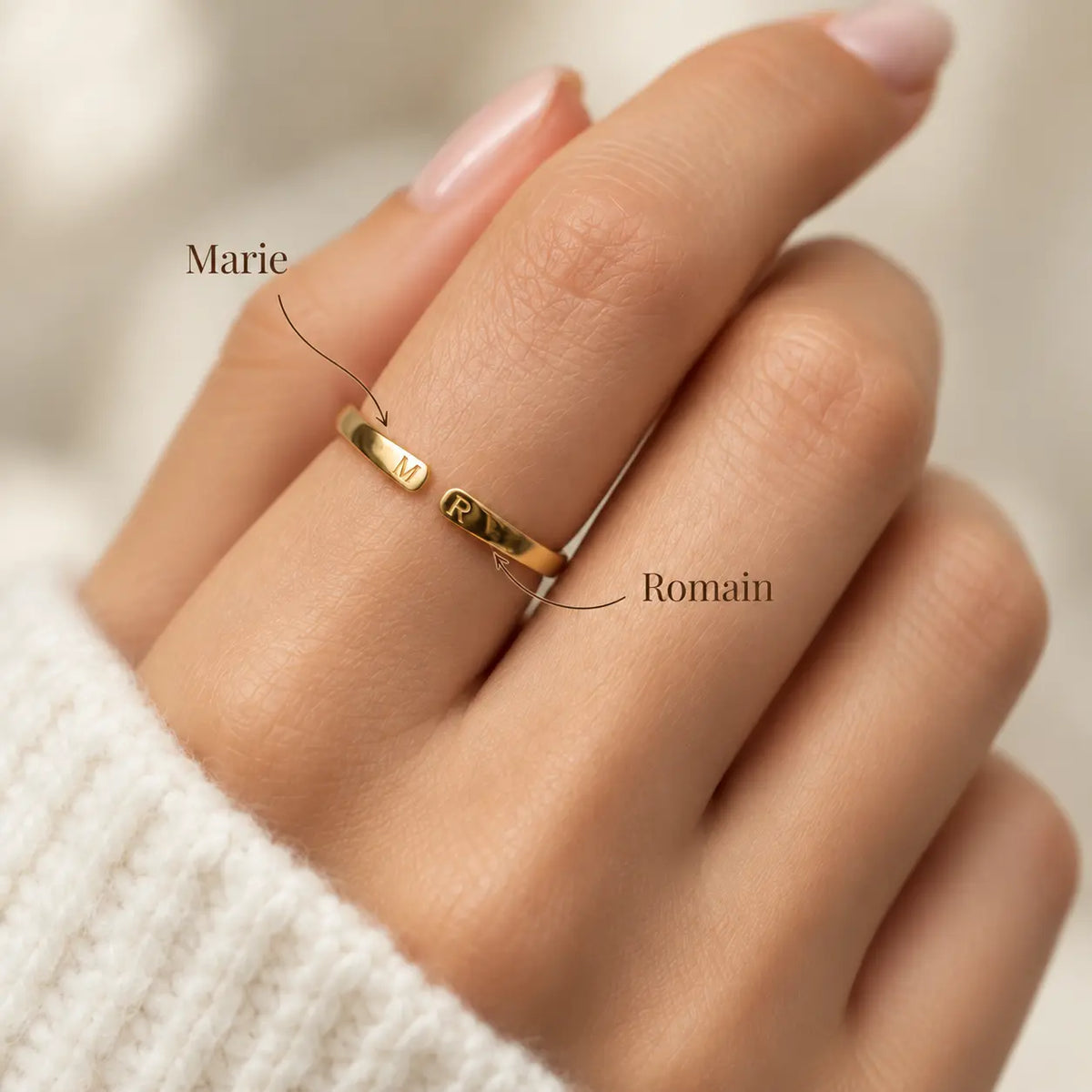 Personalised Love Ring, Two Initials