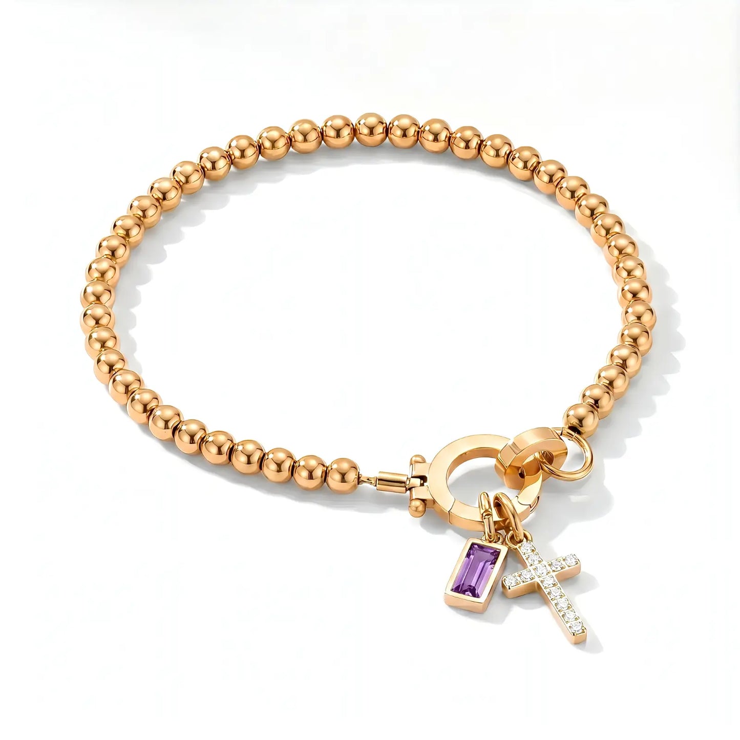 My Personalized Cross Bracelet with Birthstone