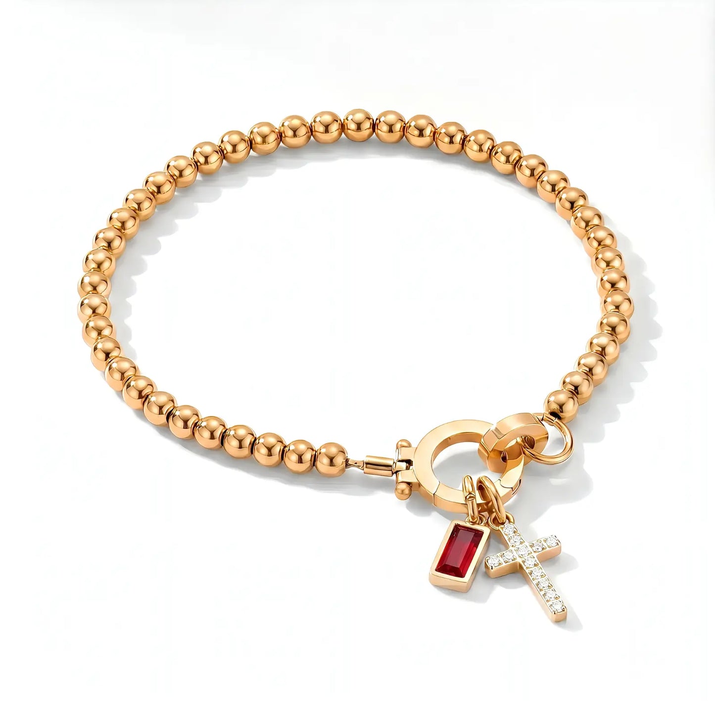 My Personalized Cross Bracelet with Birthstone