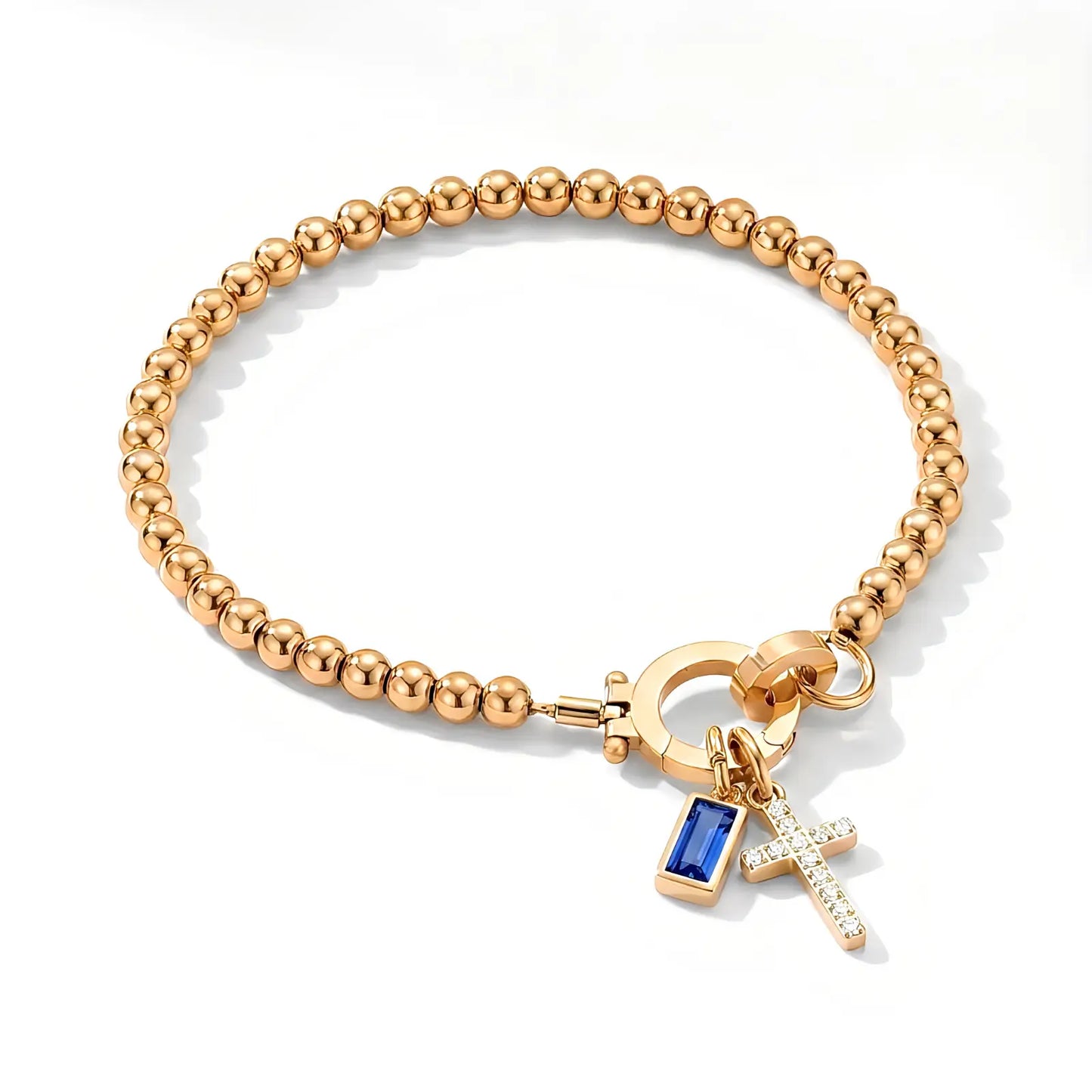 My Personalized Cross Bracelet with Birthstone